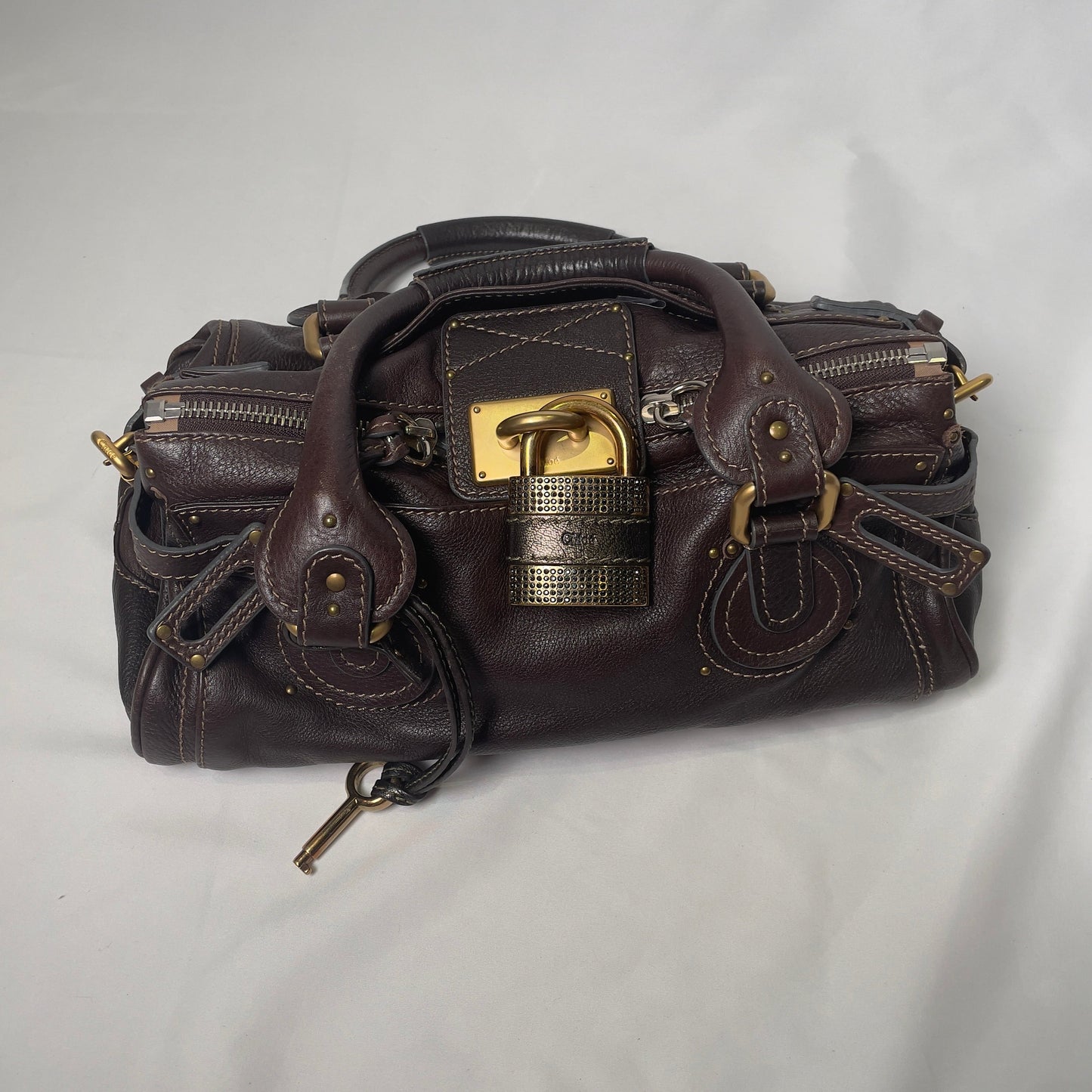 🔥 Pre-owned CHLOÉ 2011 brown paddington bag Swarovski 🔥