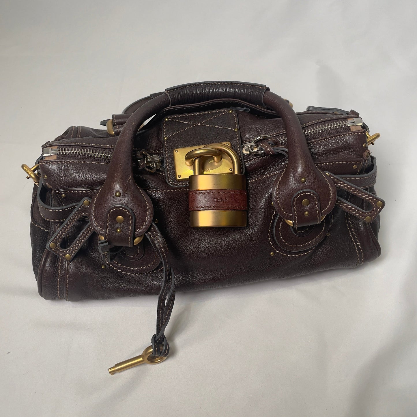 🔥 Pre-owned CHLOÉ 2011 brown paddington bag Swarovski 🔥