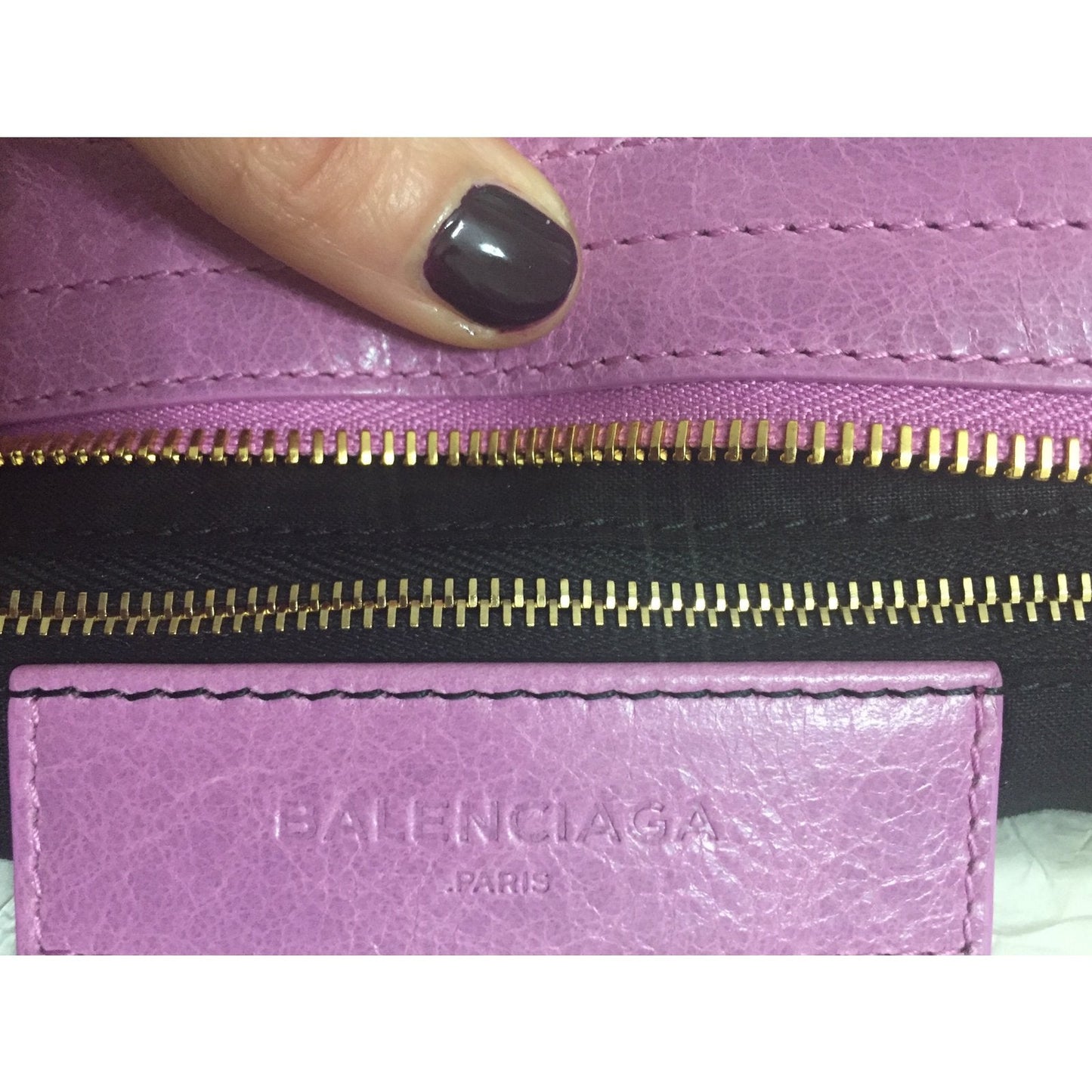 Authentic Balenciaga City Bag – Lilac with Gold Hardware
