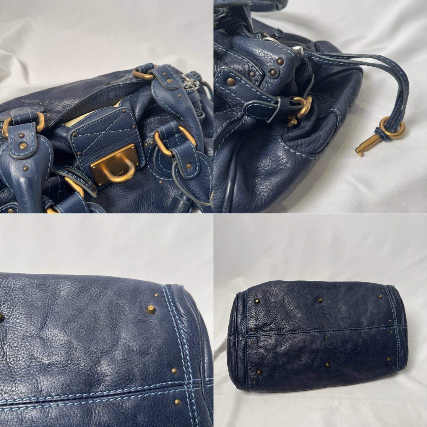 🔥 Pre-owned CHLOÉ 2005 navy paddington 🔥
