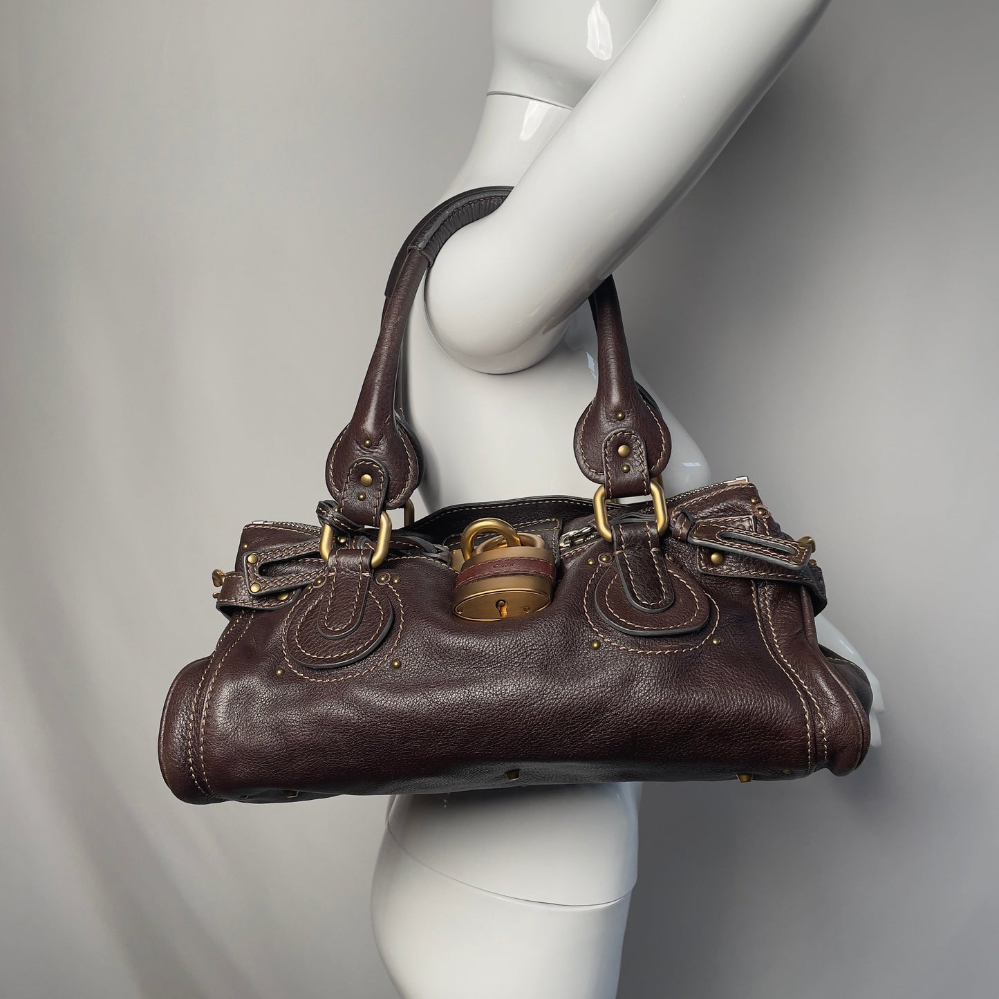 🔥 Pre-owned CHLOÉ 2011 brown paddington bag Swarovski 🔥