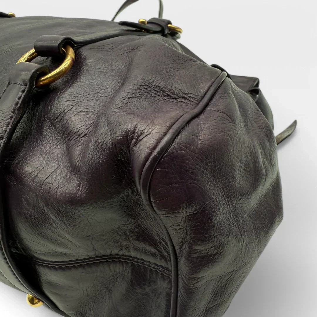 🔥 Pre-owned Miu Miu handbag Vitello Satchel purple 🔥