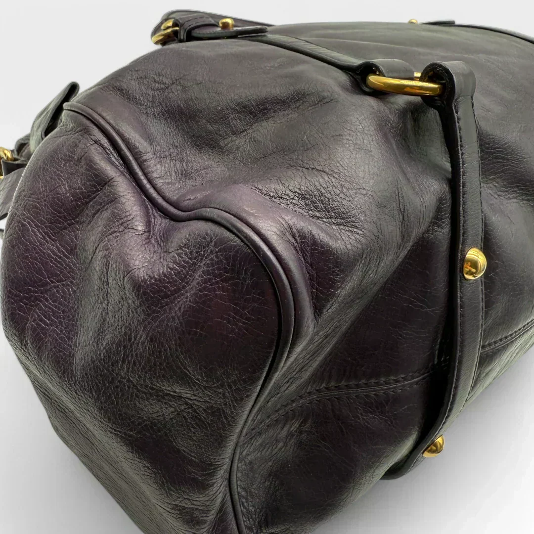 🔥 Pre-owned Miu Miu handbag Vitello Satchel purple 🔥