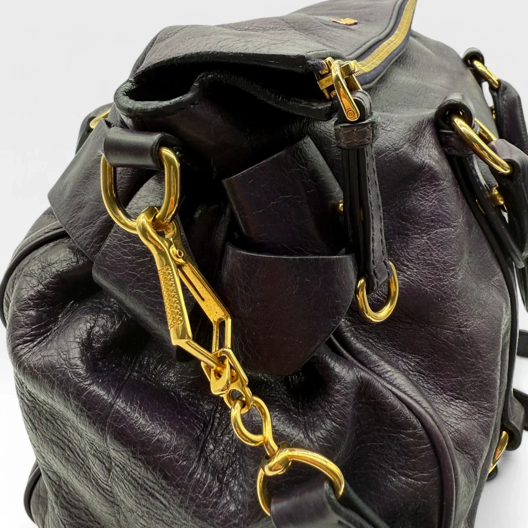 🔥 Pre-owned Miu Miu handbag Vitello Satchel purple 🔥