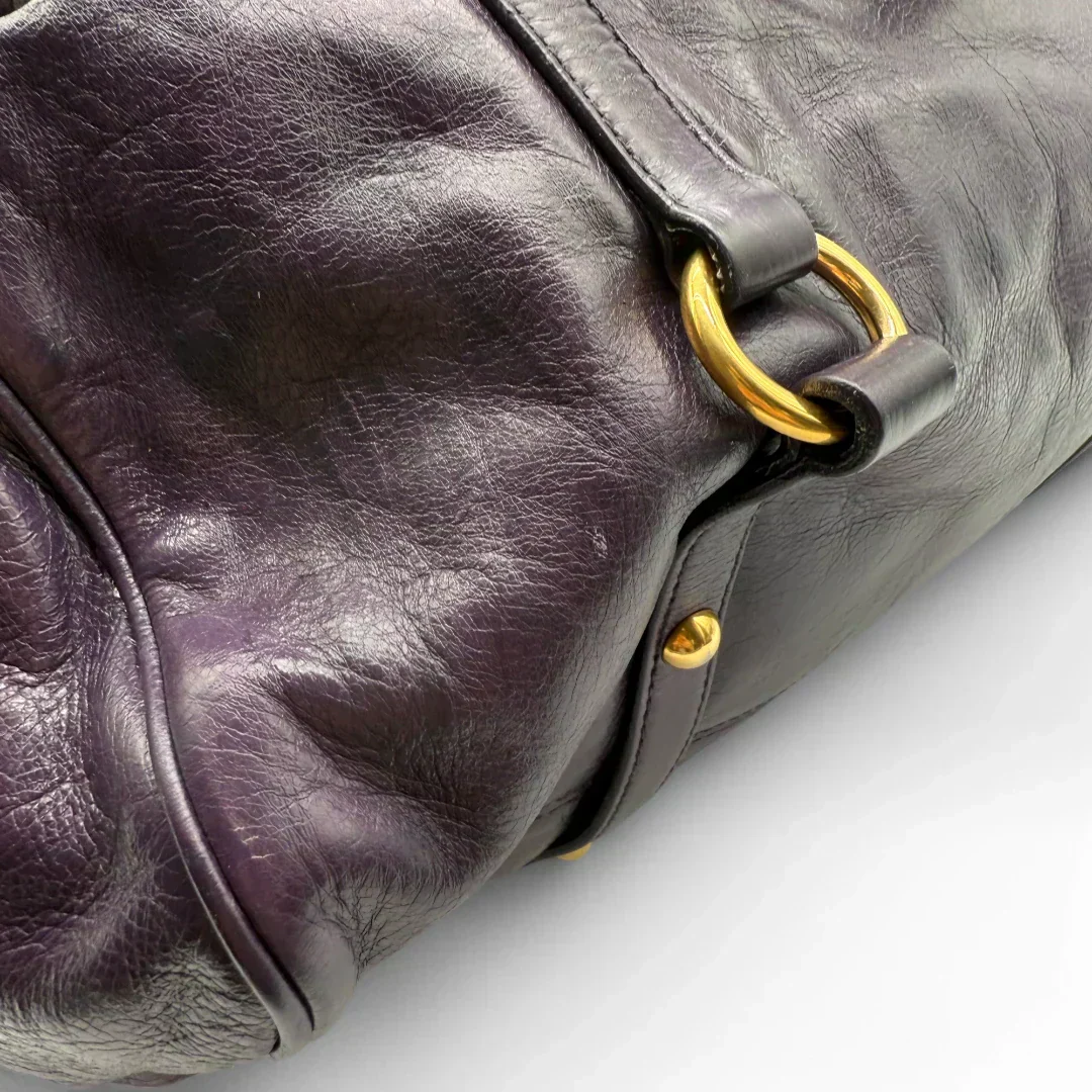 🔥 Pre-owned Miu Miu handbag Vitello Satchel purple 🔥