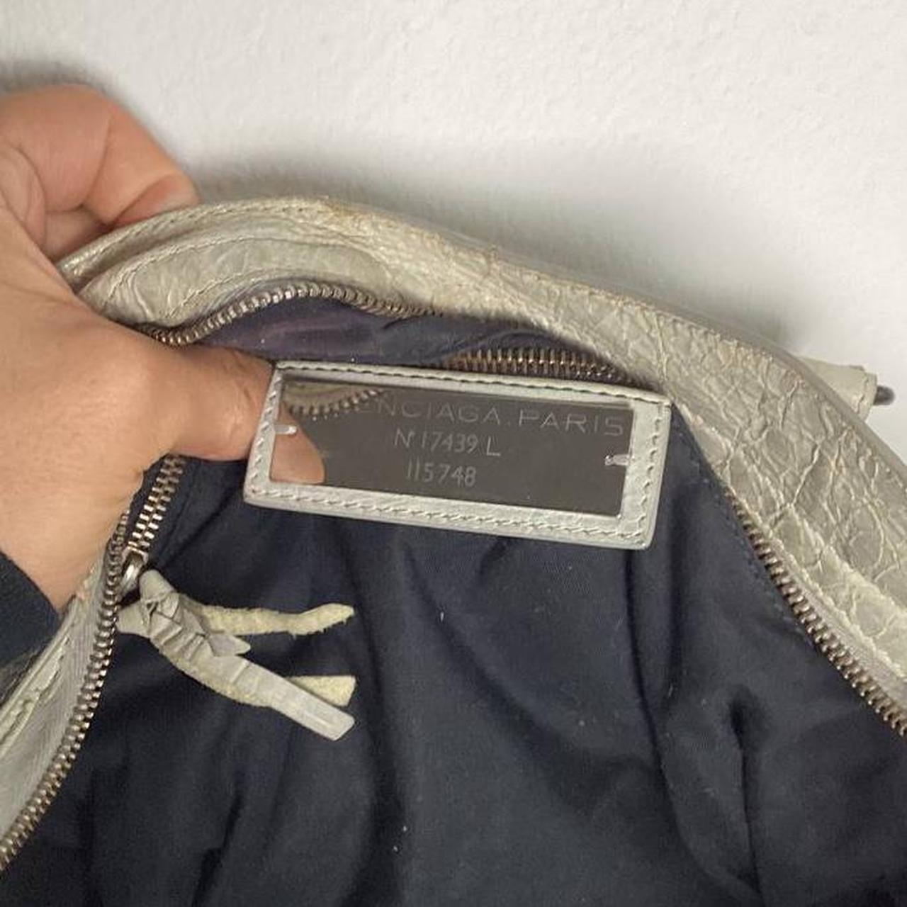 Authentic Balenciaga City Bag Light In Grey Lambskin Leather