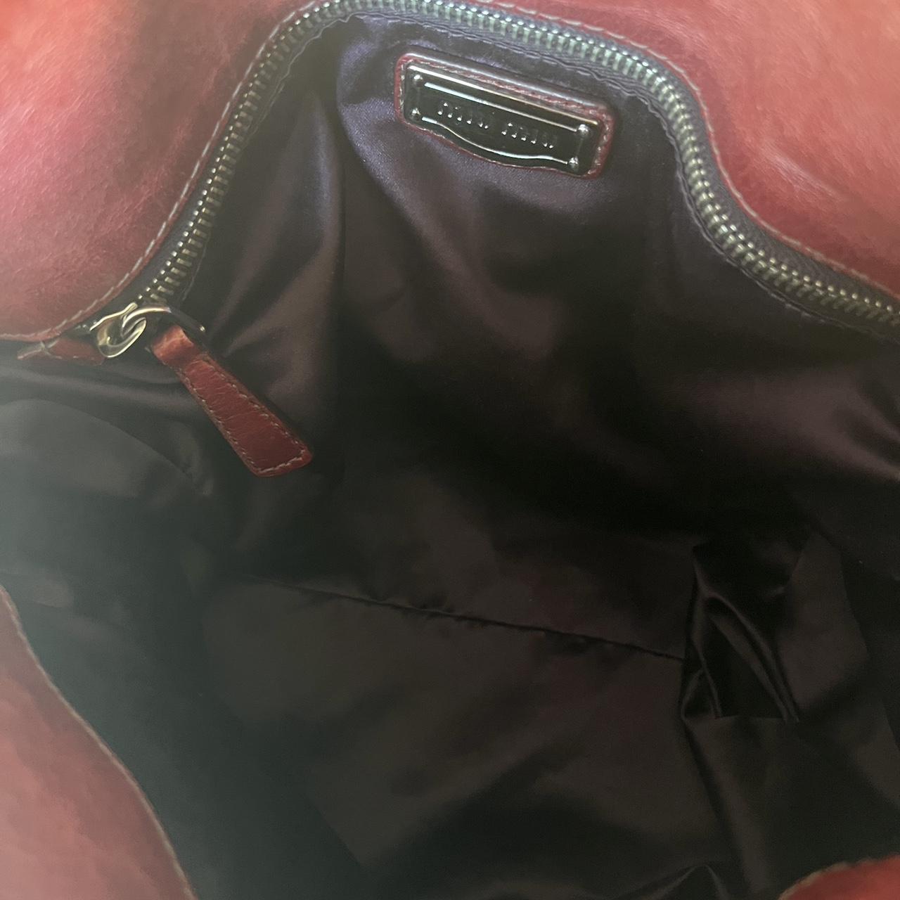 Authentic Miu Miu Vitello Lux Bow Mini Bag – Burgundy