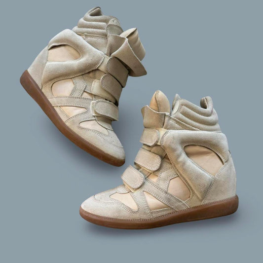 Isabel Marant Women's Cream and Tan Trainers