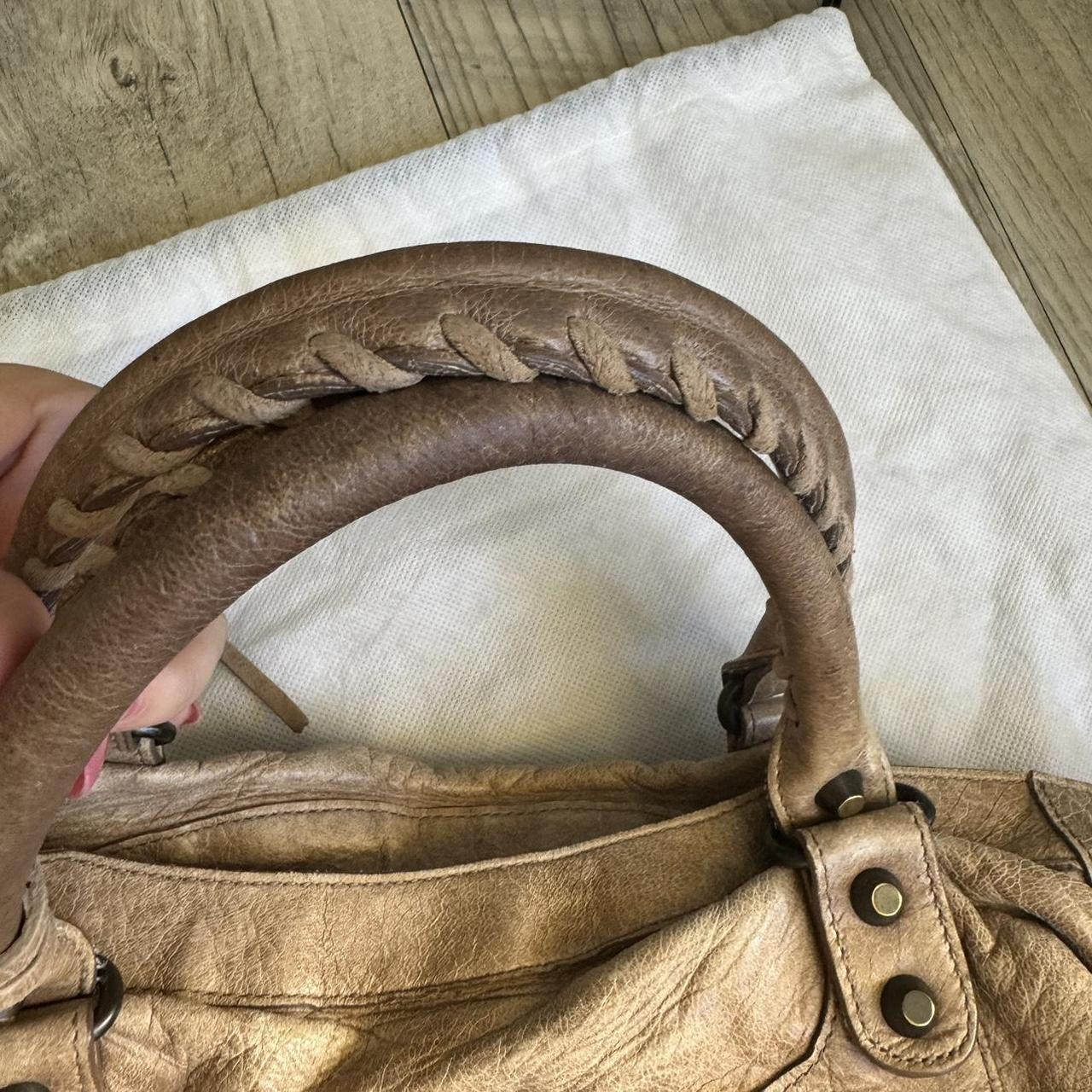 Authentic Balenciaga City Bag in Cream/light Brown