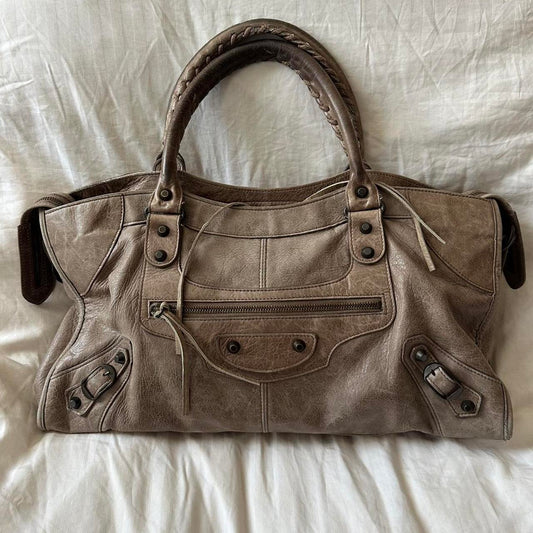 Authentic Balenciaga Part Time City Bag – Cool-Tone Brown