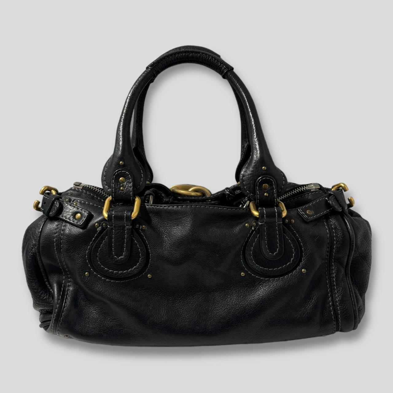 CHLOÉ Paddington Bag  Black Leather With Gold Lock Hardware